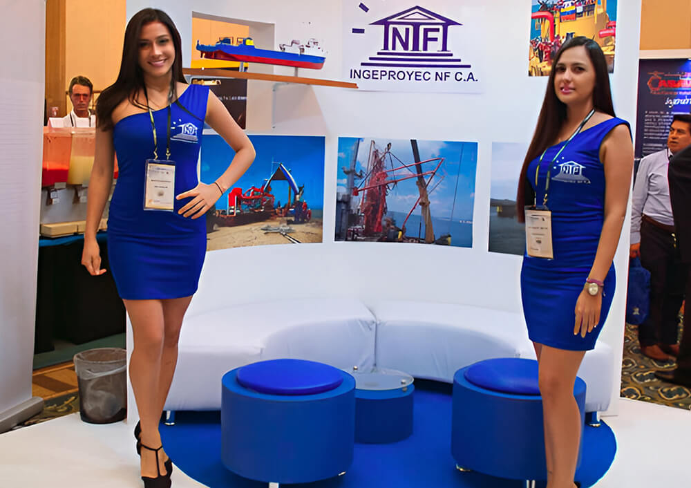 Modelos de protocolo, personal para atender al visitante, vendedores, presentadores, locutores.